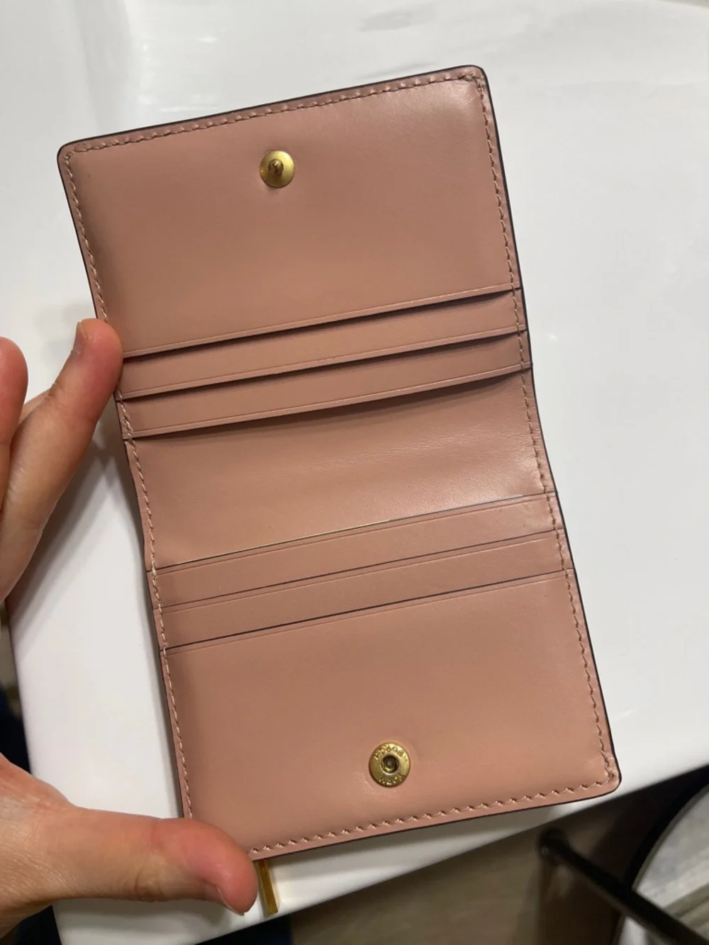 Tory Burch Rose Pink Leather Bifold Wallet with Gold-Tone Accent - Picture 3 of 4